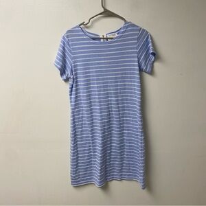 Sail To Sable‎ Nautical Blue and White Striped Shift Dress Size Large